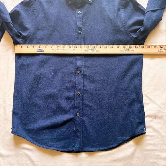 Report Collection Mens Flannel Shirt M Navy Button Down Soft Touch read - Picture 7 of 7